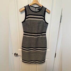J. Crew sleeveless striped dress with bow back closure
